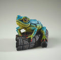 Edge Sculpture - African Frog (Blue / Yellow)
