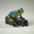 Edge Sculpture - African Frog (Blue / Yellow)