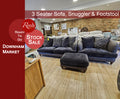 Delia - 3 Seater Sofa, Snuggler and Footstool