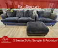 Delia - 3 Seater Sofa, Snuggler and Footstool