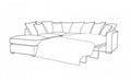 Brooklyn 2 by 1 Seater and Footstool Sofa Bed Corner Group
