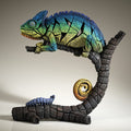 Edge Sculpture - Chameleon Figure - Rainbow Blue