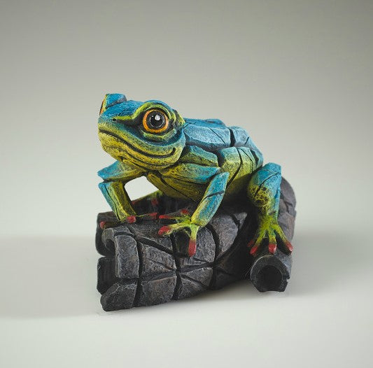 Edge Sculpture African Frog (Blue / Yellow)