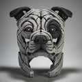 Edge Sculpture Staffordshire Bull Terrier Bust - White Patch